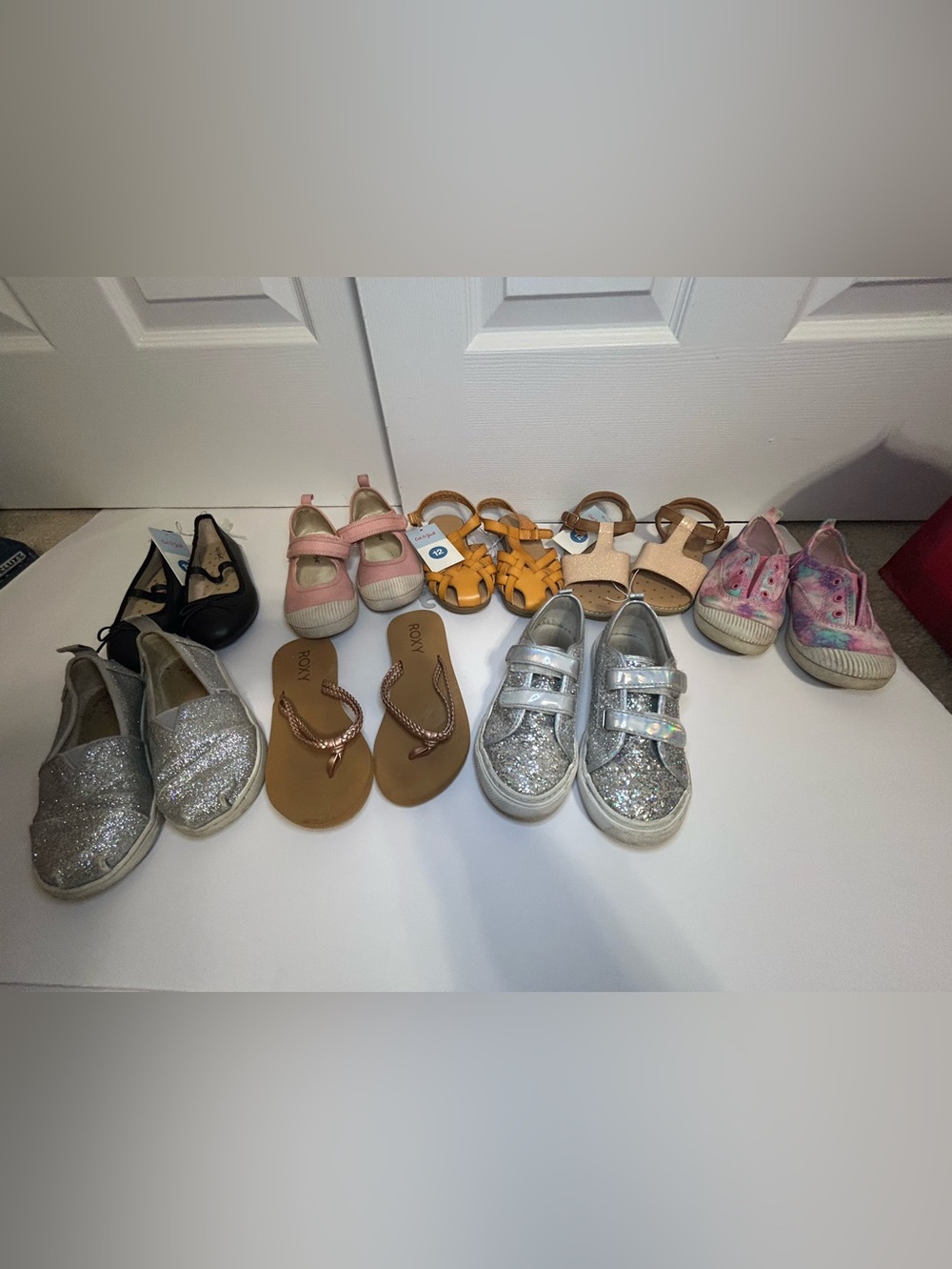 Size 12 lot of little girl shoes, some still with tags